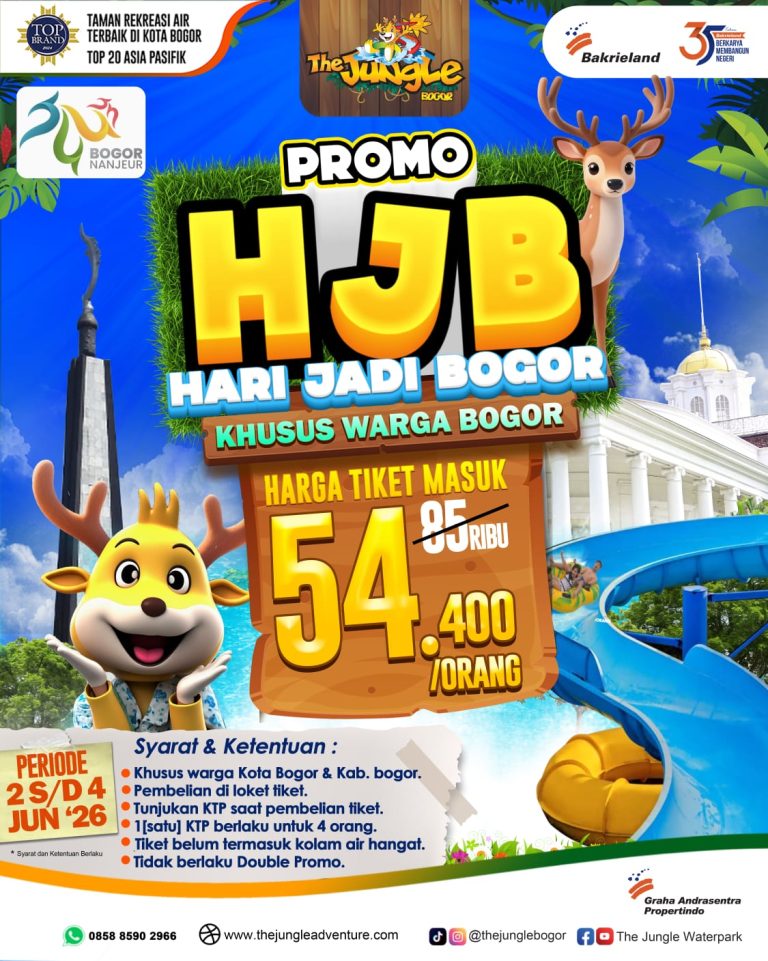 Promo Hari Jadi Bogor 2026, Tiket Masuk The Jungle Hanya Rp54.400 untuk Warga Bogor