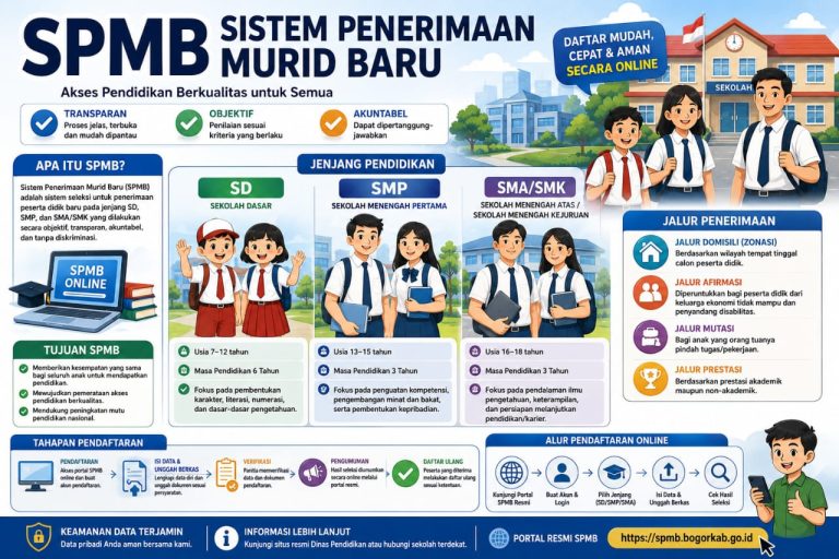 SPMB SD/SMP 2026 Kabupaten Bogor Resmi Dibuka Secara Online, Simak Jadwal Lengkapnya!