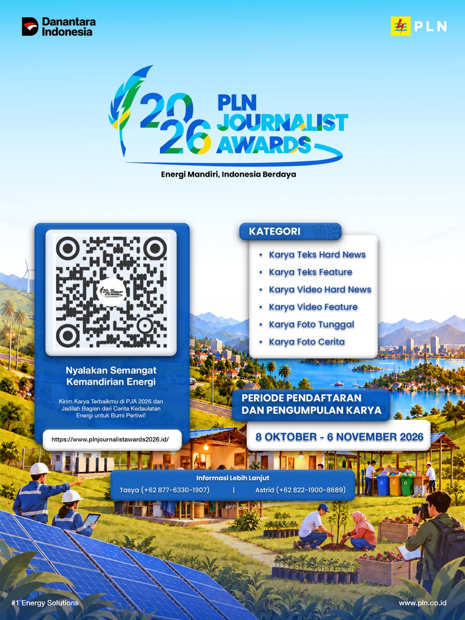 PLN Journalist Awards 2026 Kembali Digelar, Usung Tema “Energi Mandiri, Indonesia Berdaya